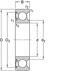 bearing CAD drawings or description of 6204-RSH