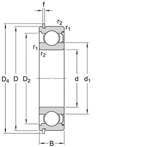 bearing CAD drawings or description of 6306-ZNR